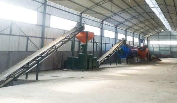 豬糞有機(jī)肥造粒生產(chǎn)線實例圖